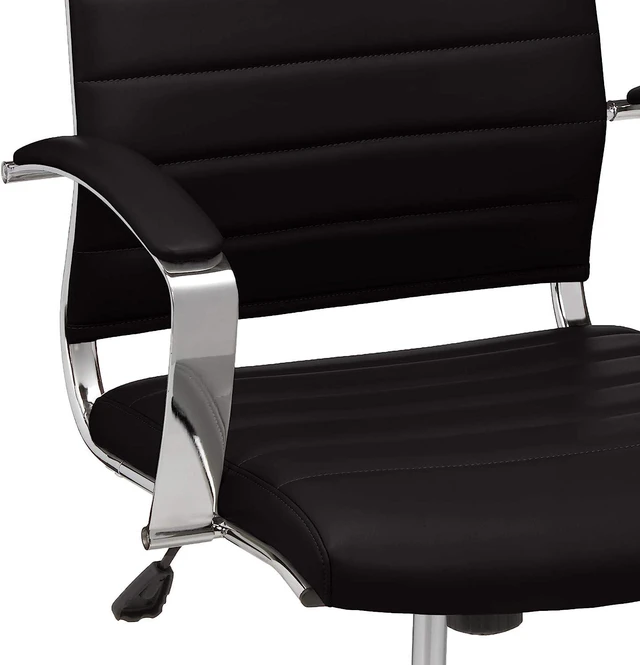 Alt view image 5 of 7 - Basics High-Back Executive Swivel Office Desk Chair with Ribbed Puresoft Upholstery - Black, Lumbar Support, Modern Style