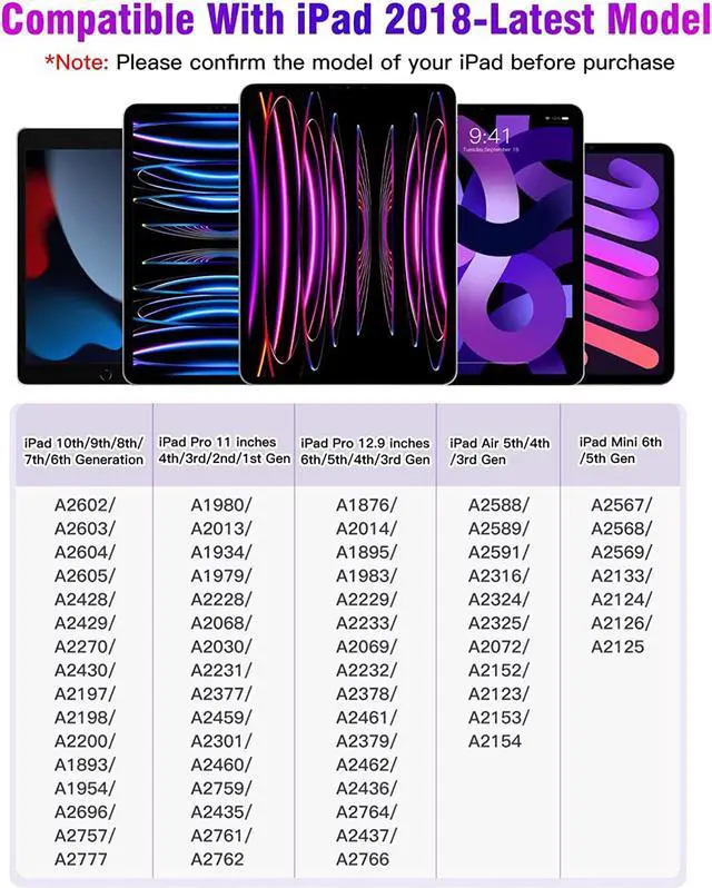 Alt view image 2 of 7 - TiMOVO Stylus Pen for iPad Palm Rejection Tilt High Precision Apple Pencil Compatible with2018-2022 iPad Pro 2021 11/12.9/iPad Air 5th 4th 3rd,iPad 9th/8th/7th Gen,iPad Mini 6/5th,Gradient Purple