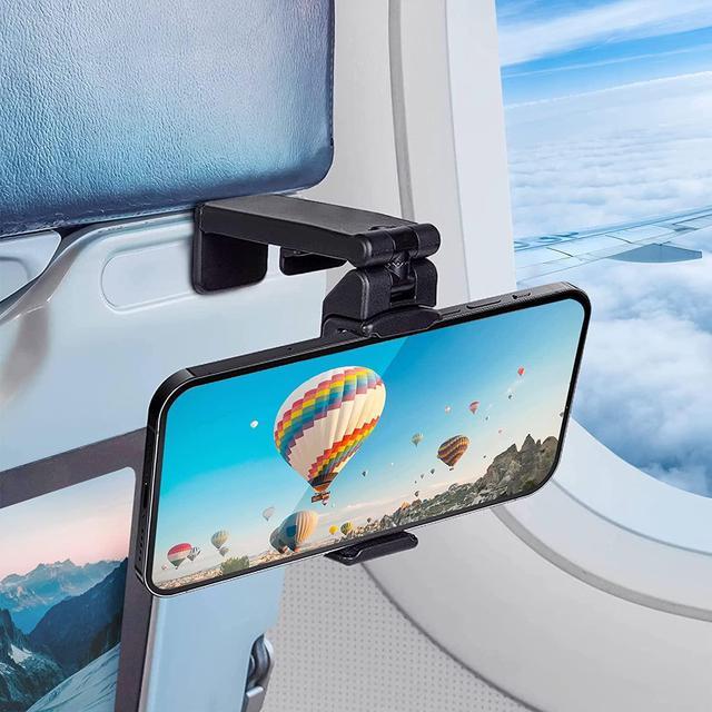 Airplane Travel Essentials, Airplane Phone Holder, 360 Degree Rotation  Plane Phone Holder, Travel Accessories for Flying, Travel Essentials for