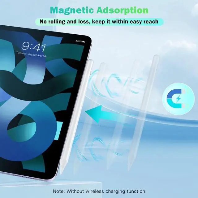 Alt view image 3 of 7 - TiMOVO Stylus Pen for Touch Screens, Compatible with Apple iPad/Pro/Air/Mini/iPhone/Android Phones/Tablets, High Sensitivity & Fine Point Stylus Universal for iOS & Android Writing & Drawing, White