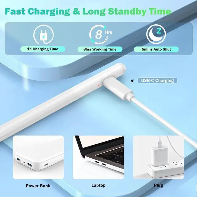 Alt view image 5 of 7 - TiMOVO Stylus Pen for Touch Screens, Compatible with Apple iPad/Pro/Air/Mini/iPhone/Android Phones/Tablets, High Sensitivity & Fine Point Stylus Universal for iOS & Android Writing & Drawing, White