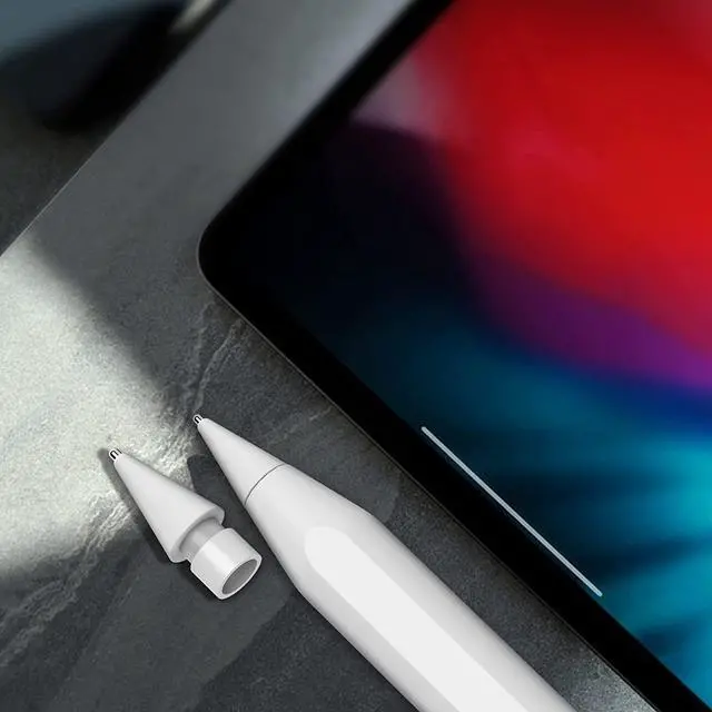 Alt view image 7 of 7 - Delidigi 2 Pack Compatible with Apple Pencil Tips, No Wear Out Fine Point Precise Control Pen Like Nibs for Apple Pencil 1st Gen and 2nd Generation (White 1.3mm)