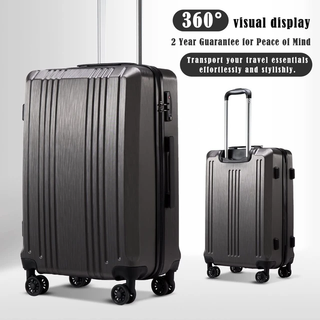 Alt view image 2 of 7 - Coolife Luggage Expandable Suitcase PC+ABS with TSA Lock Spinner 20in24in28in (Grey, S(20in)_Carry on)
