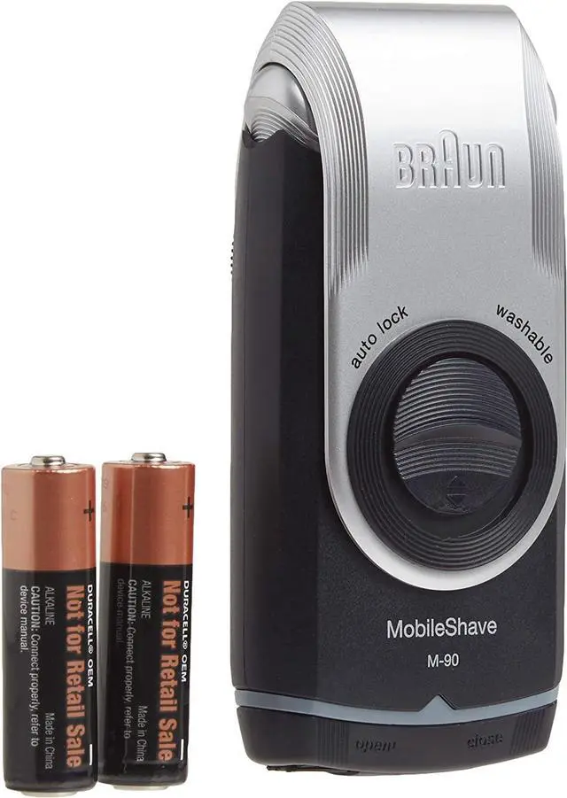 Alt view image 4 of 6 - Braun M90 Mobile Shaver for Precision Trimming, Great for Travel, Black/Silver