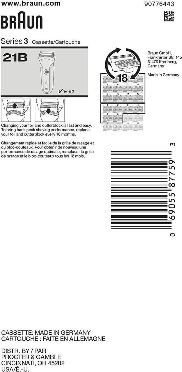 Alt view image 2 of 4 - Braun Malhrremkp 21B Blister Electric Shaver Replacement Head, 1-Count