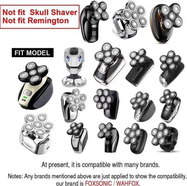 Alt view image 3 of 7 - FOXSONIC Upgraded 9 Blades Body & Head Shaver Replacement Heads for Many Brands 9 Blades Replacement Shaver Head Blade 9 Heads Beard Electric Razor Shaver Head for Blad Men