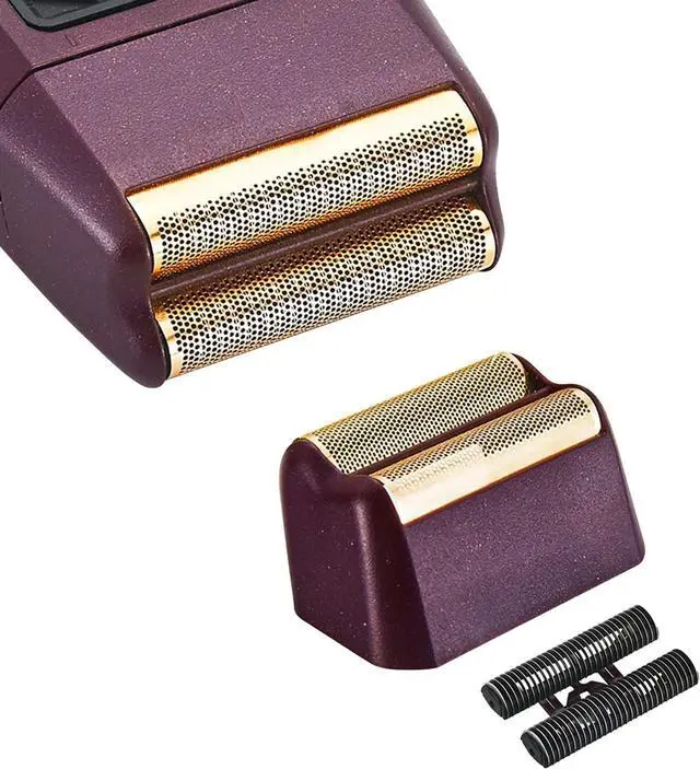 Alt view image 4 of 6 - 2 pcs Professional 5 Star Series Finale Shaver Shaper Replacement Super Close Gold Foil and Cutter Bar Assembly Compatible with Wahl Shaver Foil Model 7043-100,7031-100(Red)