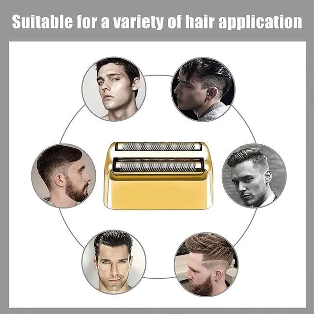 Alt view image 2 of 7 - Shaver Replacement Foil and Cutters compatible with BaBylissPRO Barberology Double (2PC Gold) (golden)