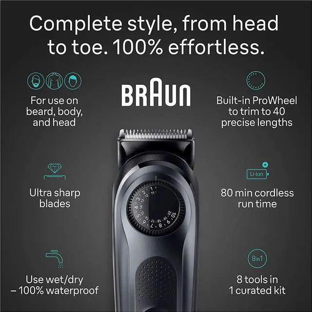 Braun All-in-One Style Kit Series 5 5471, 8-in-1 Trimmer for