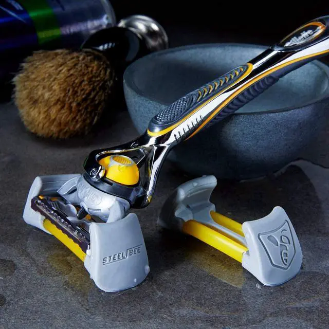 Alt view image 2 of 7 - SteelBee Razor Saver | Anti-Rust Razor Cover | Blade Life-Extender | Travel Cartridge Protector | Corrosion-Preventing Attachment