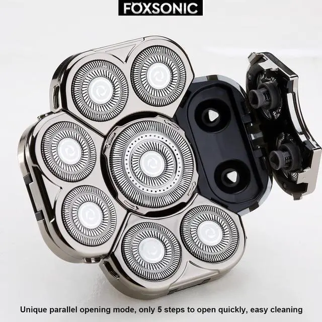 Alt view image 4 of 7 - FOXSONIC Upgraded 9 Blades Body & Head Shaver Replacement Heads for Many Brands 9 Blades Replacement Shaver Head Blade 9 Heads Beard Electric Razor Shaver Head for Blad Men