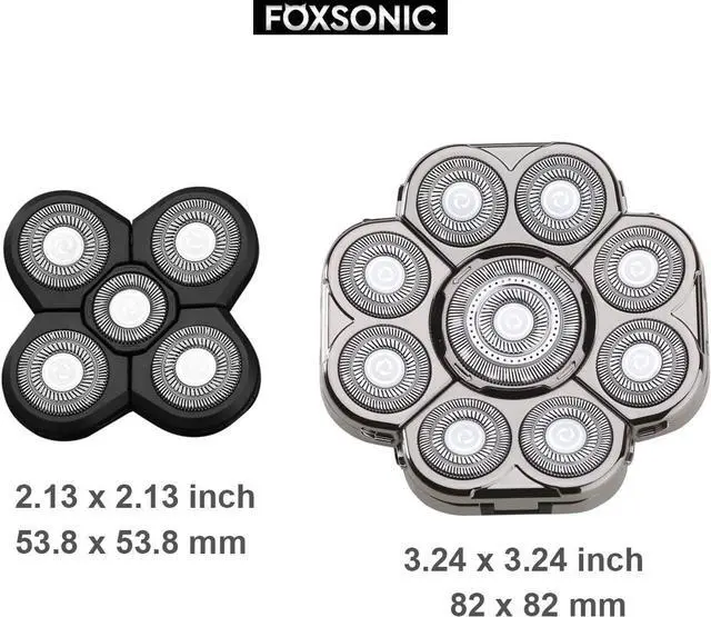 Alt view image 5 of 7 - FOXSONIC Upgraded 9 Blades Body & Head Shaver Replacement Heads for Many Brands 9 Blades Replacement Shaver Head Blade 9 Heads Beard Electric Razor Shaver Head for Blad Men