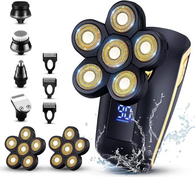 Main image of Electric Rotary Shaver for Men - Multifunctional Bald Head Shaver, Waterproof, Rechargeable Razor for Balding Men