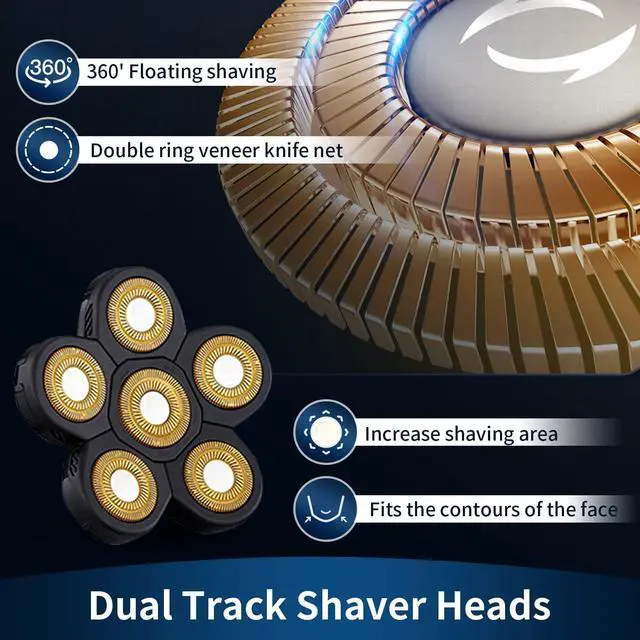 Alt view image 3 of 7 - Electric Rotary Shaver for Men - Multifunctional Bald Head Shaver, Waterproof, Rechargeable Razor for Balding Men