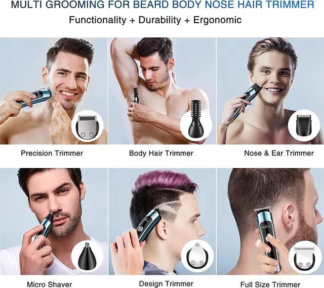 Alt view image 2 of 7 - Brightup Beard Trimmer for Men, IPX7 Waterproof Mens Grooming Kit with Cordless Hair Clippers, Electric Razor with LED Display, Shavers for Mustache, Body, Face, Ear, Nose Hair Trimmer, Gifts for Men