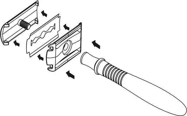 Alt view image 5 of 6 - BAILI Long Handle Retro Double Edge Safety Razor Wet Shaving Kit +5 Platinum Swedish Blades BD191