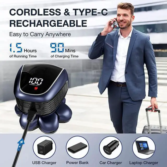 Alt view image 3 of 7 - Head Shaver 7D, Wyklaus Upgrade Head Shavers for Bald Men, Head Electric Razor with Nose Hair Trimmer, Waterproof Wet/Dry Mens Grooming Kit, Anti-Pinch, LED Display, USB Rechargeable