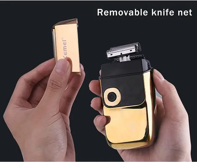 Alt view image 5 of 7 - KEMEI Electric Razors for Men, LCD Display Cordless Men's Razors, USB Rechargeable with Pop-up Beard Trimmer Best Worldwide Travel Gift, Model KM 2028, Gold