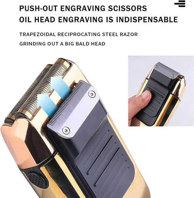 Alt view image 6 of 7 - KEMEI Electric Razors for Men, LCD Display Cordless Men's Razors, USB Rechargeable with Pop-up Beard Trimmer Best Worldwide Travel Gift, Model KM 2028, Gold