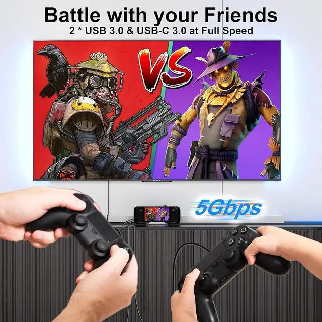 Alt view image 6 of 7 - RREAKA Docking Station Compatible with Steam Deck, 6-in-1 Steam Deck Dock with HDMI 2.0 4K@60Hz, 1000Mbps Ethernet, Dual USB-A 3.0 and Full Speed Charging USB-C Port Compatible with Valve Steam Deck