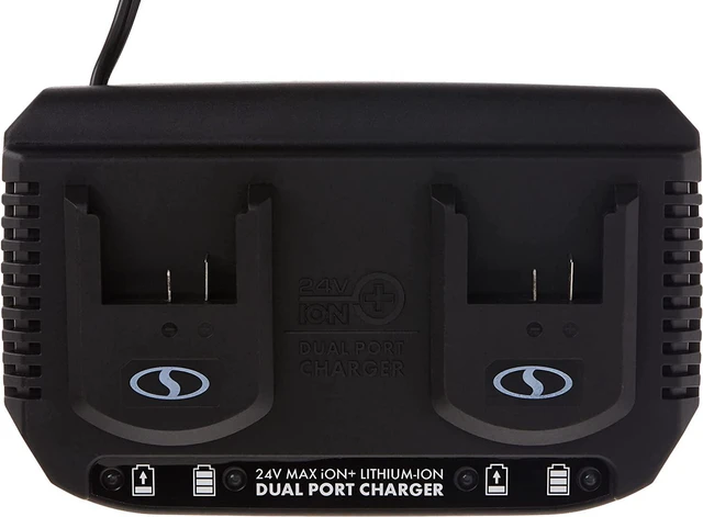 Alt view image 4 of 6 - Snow Joe 24VCHRG-DPC 24V iON+ Dual Port Quick Charge Docking Station, Black