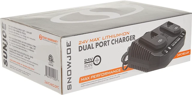 Alt view image 6 of 6 - Snow Joe 24VCHRG-DPC 24V iON+ Dual Port Quick Charge Docking Station, Black