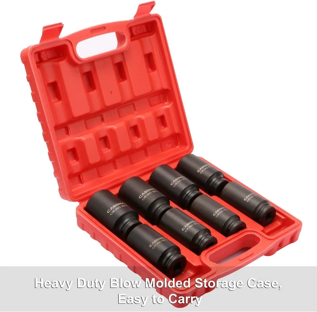 Alt view image 7 of 7 - CASOMAN 1/2-Inch Drive Deep Spindle Axle Nut Impact Socket Set,12 Point, Metric, CR-MO, 29,30 32 34 35,36,38,39mm, 8 Piece 1/2" Heavy Duty Impact Socket Set
