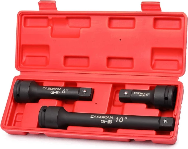 Main image of CASOMAN 3/4 Drive Impact Extension Bar, Cr-Mo Steel,3-Piece Set, 4, 6, 10 ext. bar