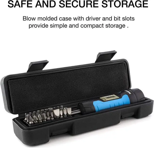 Alt view image 5 of 7 - Neiko 10574A 1/4 Drive Torque Wrench Screwdriver Set | 30 Pieces of S2 Steel Philips, Hex, Slotted, and Torx Bits | 10 to 60 Inch-Pounds Torque Adjustment Range | Firearms Accurizing and Gunsmithing