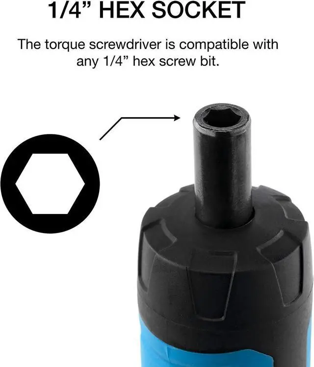 Alt view image 3 of 7 - Neiko 10574A 1/4 Drive Torque Wrench Screwdriver Set | 30 Pieces of S2 Steel Philips, Hex, Slotted, and Torx Bits | 10 to 60 Inch-Pounds Torque Adjustment Range | Firearms Accurizing and Gunsmithing