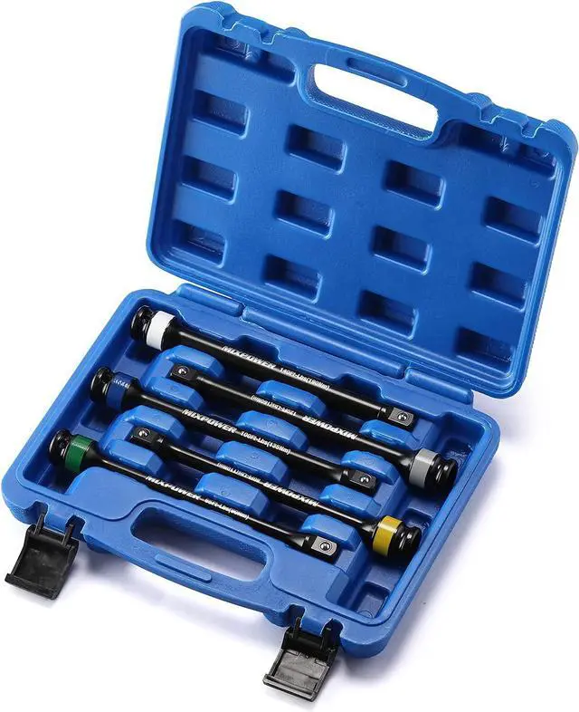 Alt view image 6 of 7 - MIXPOWER 5 Pieces 1/2" Drive Torque Limiting Socket Extension Bars, 8 in Long Color-Tool Kit 65-140 ft/lb Set