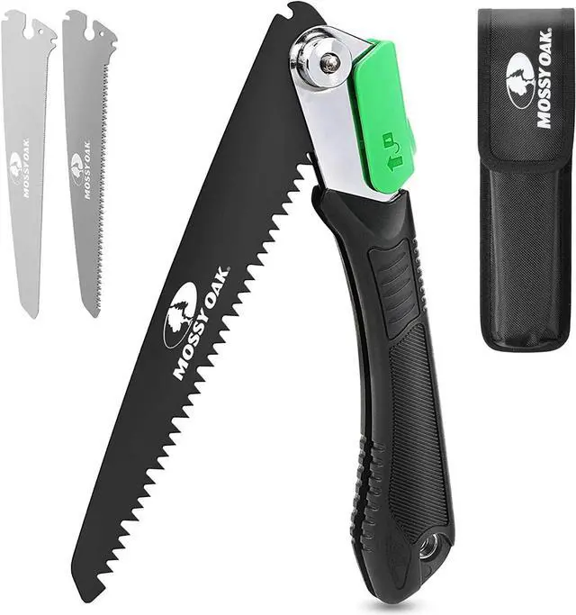 Main image of MOSSY OAK 3 in 1 Folding Saw, Pruning Hand Saw with Wood, Metal and PVC Blade, Camping Saw for Backpacking, Hunting and Bushcraft, Pouch Included