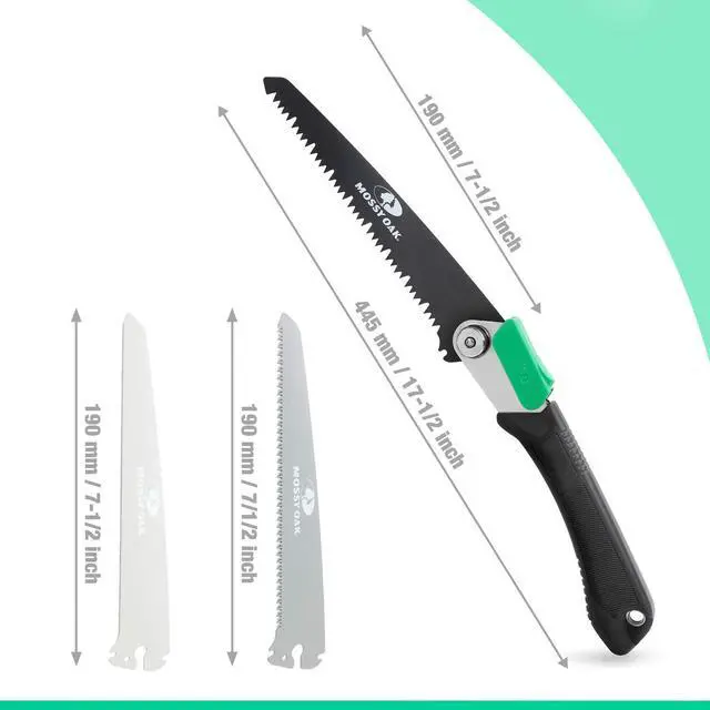 Alt view image 4 of 7 - MOSSY OAK 3 in 1 Folding Saw, Pruning Hand Saw with Wood, Metal and PVC Blade, Camping Saw for Backpacking, Hunting and Bushcraft, Pouch Included