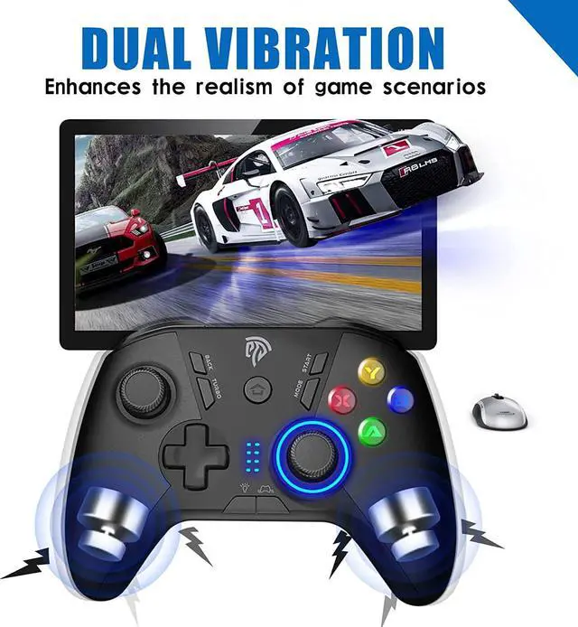 Alt view image 3 of 7 - EasySMX Wireless Gaming Controller for Windows PC/Steam Deck/PS3/Android TV BOX, Dual Vibrate Plug and Play Gamepad Joystick with 4 Customized Keys, Battery Up to 14 Hours, Work for Nintendo Switch