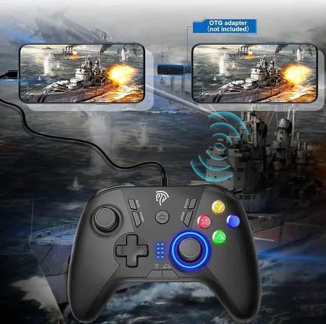 Alt view image 5 of 7 - EasySMX Wireless Gaming Controller for Windows PC/Steam Deck/PS3/Android TV BOX, Dual Vibrate Plug and Play Gamepad Joystick with 4 Customized Keys, Battery Up to 14 Hours, Work for Nintendo Switch