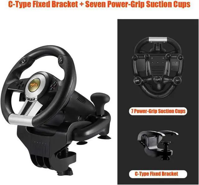 Alt view image 3 of 5 - PXN V3II PC Racing Wheel, YF2009 USB Car Race Gaming Steering Wheel with Pedals for Windows PC/PS3/PS4/Xbox One/Nintendo Switch