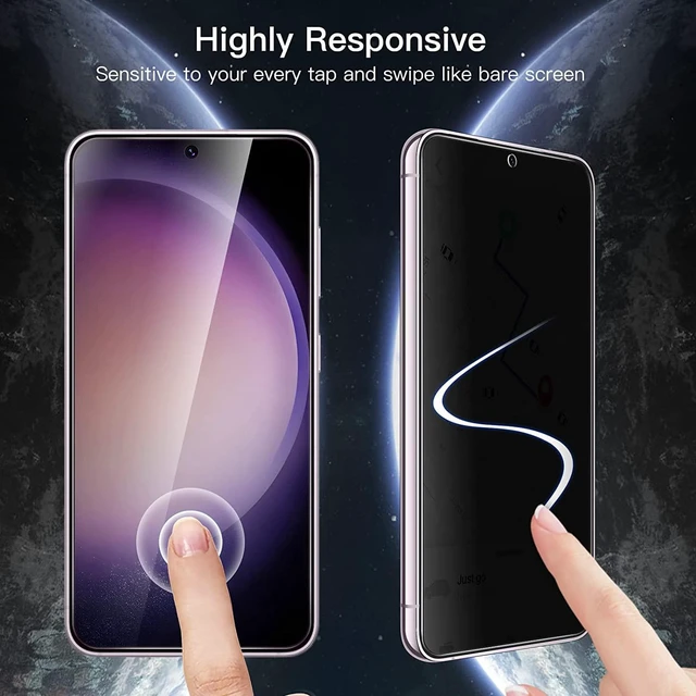 Alt view image 7 of 7 - Privacy Screen Protector for Galaxy S23 Plus 2+2 Pack