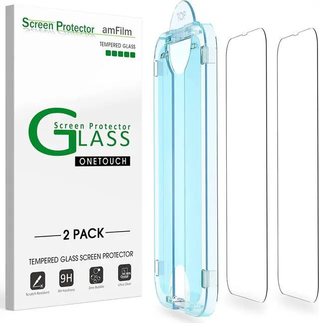 Main image of amFiIm Tempered Glass Screen Protector for iPhone 14 6.1"/iPhone 13/iPhone 13 Pro 6.1", Easy OneTouch Installation, Auto-alignment, Bubble Free Case Friendly, Anti-Scratch