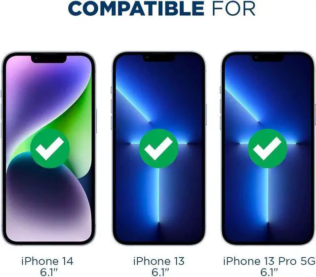 Alt view image 2 of 6 - Tech Armor Ballistic Glass Screen Protector for iPhone 14, iPhone 13 and 13 Pro [6.1 Inch] Display 3 Pack Tempered Glass, Case Friendly