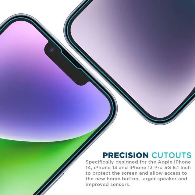 Alt view image 4 of 6 - Tech Armor Ballistic Glass Screen Protector for iPhone 14, iPhone 13 and 13 Pro [6.1 Inch] Display 3 Pack Tempered Glass, Case Friendly