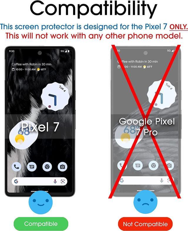 Alt view image 2 of 5 - amFilm Screen Protector Compatible with Google Pixel 7 Tempered Glass, 0.26mm Thickness HD Clear, Anti-Scratch Bubbles-Free, Tempered Glass, 3 Pack, Welcome to consult