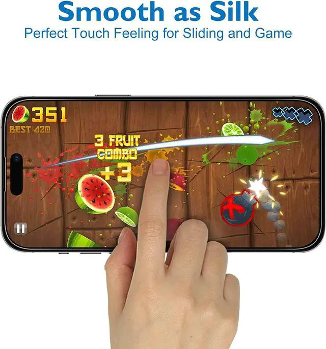 Alt view image 2 of 6 - Mothca [2+2 Pack Matte Glass Screen Protector for iPhone 14 Pro with Camera Lens Glass Protector Anti-Glare & Anti-Fingerprint Tempered Glass Clear Film Case Friendly Bubble Free Smooth as Silk