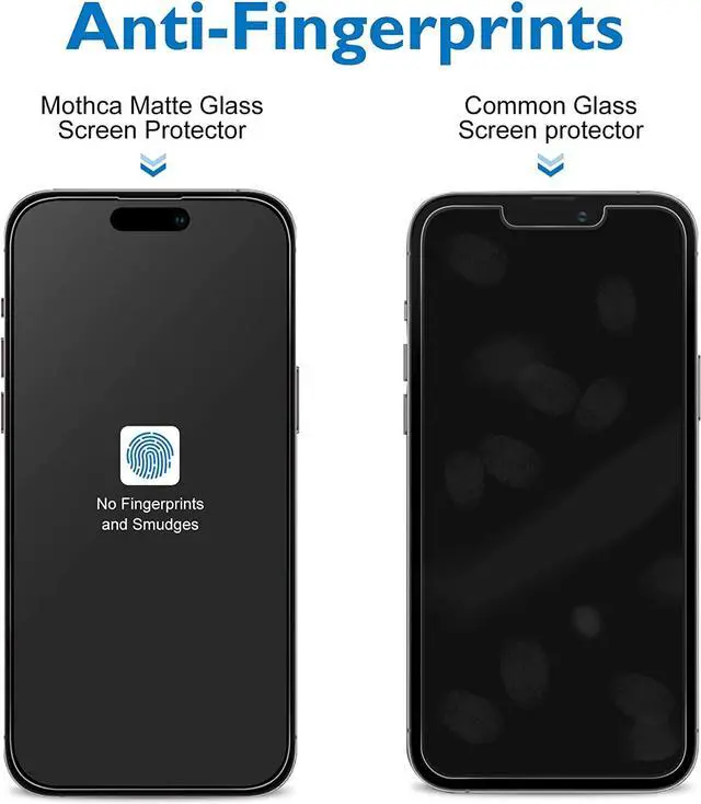Alt view image 4 of 6 - Mothca [2+2 Pack Matte Glass Screen Protector for iPhone 14 Pro with Camera Lens Glass Protector Anti-Glare & Anti-Fingerprint Tempered Glass Clear Film Case Friendly Bubble Free Smooth as Silk