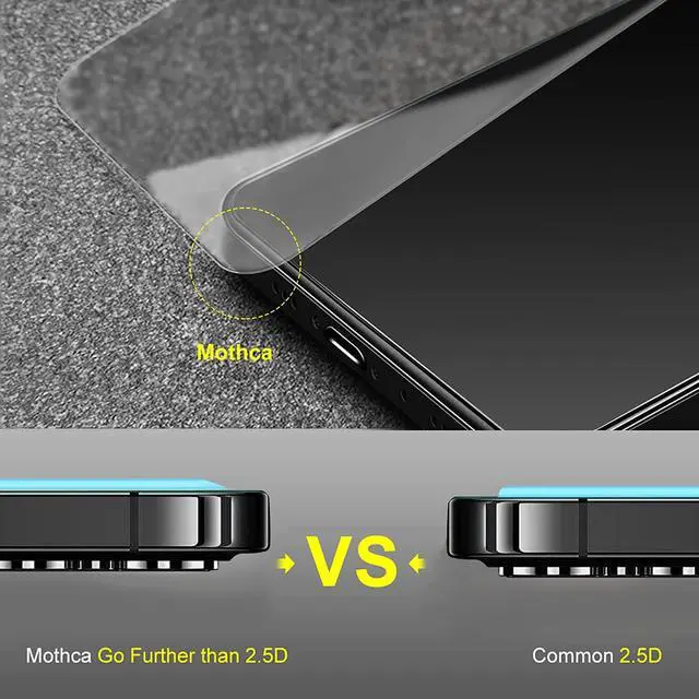 Alt view image 6 of 6 - Mothca [2+2 Pack Matte Glass Screen Protector for iPhone 14 Pro with Camera Lens Glass Protector Anti-Glare & Anti-Fingerprint Tempered Glass Clear Film Case Friendly Bubble Free Smooth as Silk