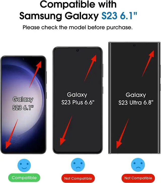 Alt view image 2 of 6 - amFilm 2+2 Pack OneTouch Compatible with Samsung Galaxy S23 5G 6.1 Inch Tempered Glass Screen Protector, 9H Hardness with Tempered Glass Camera Lens Protector, Easiest to Installation and Bubble Free