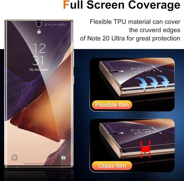 Alt view image 6 of 7 - [2+2 Pack] Compatible with  Galaxy Note 20 Ultra 6.9 inch Soft TPU Screen Protector Not Glass and Camera Lens Protector HD Clarity [Case Friendly][Bubble Free] [Anti-slip tool]