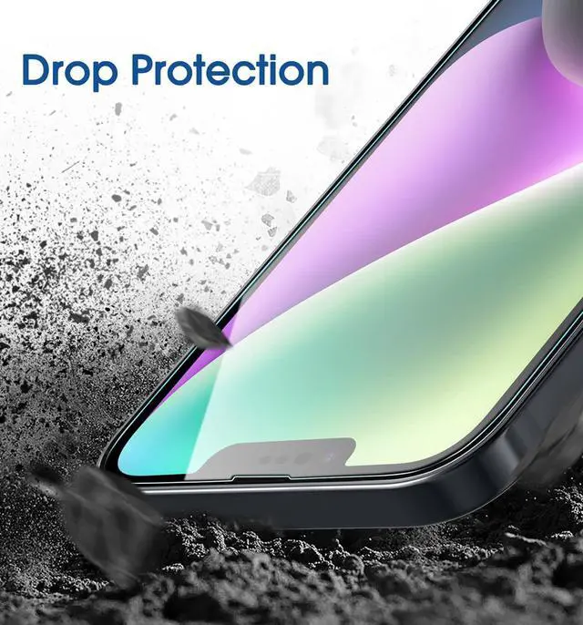 Alt view image 5 of 6 - amFilm Screen Protector OneTouch for iPhone 14 Plus 6.7" 2022 iPhone 13 Pro Max 6.7" 2021 with Easy Installation Kit, Full Coverage Case Friendly, Tempered Glass, 2 Pack