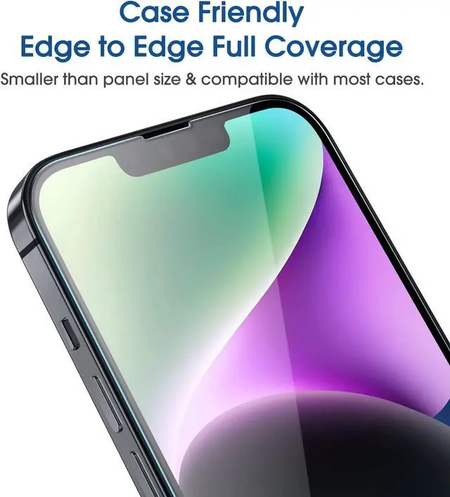 Alt view image 4 of 6 - amFilm Screen Protector OneTouch for iPhone 14 Plus 6.7" 2022 iPhone 13 Pro Max 6.7" 2021 with Easy Installation Kit, Full Coverage Case Friendly, Tempered Glass, 2 Pack
