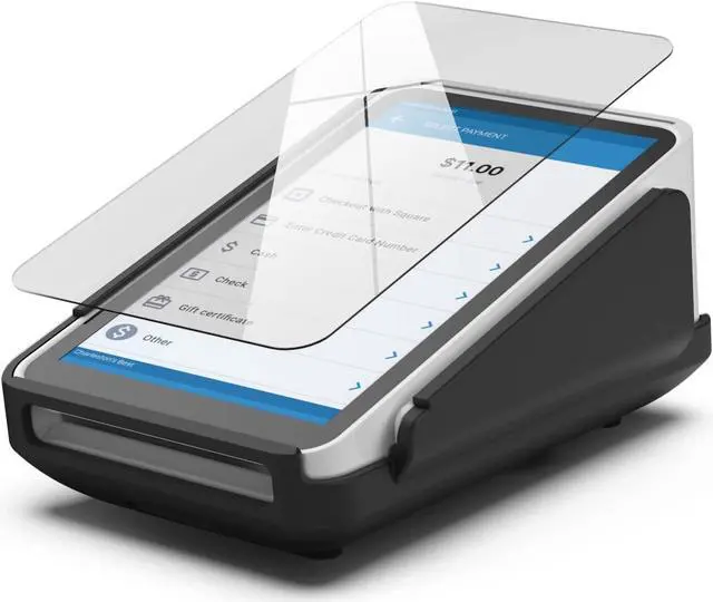 Main image of Encased Protective Case and Screen Protector for Square Terminal Card Reader - Rubberized Hard Casing with Non-Slip Base and Tempered Glass (Products) Black