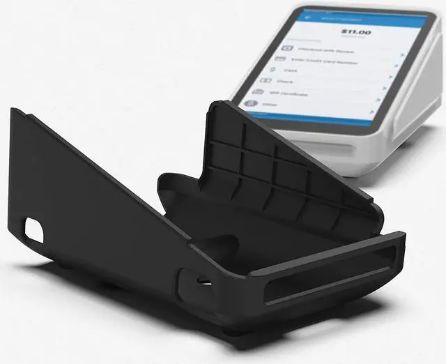 Alt view image 2 of 6 - Encased Protective Case and Screen Protector for Square Terminal Card Reader - Rubberized Hard Casing with Non-Slip Base and Tempered Glass (Products) Black